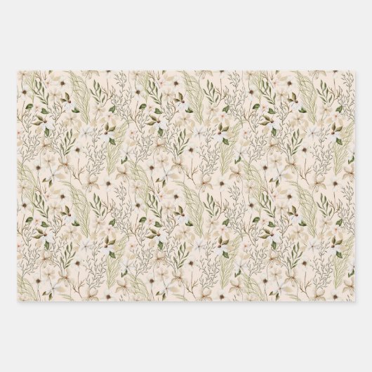 wildbloeipatroon inpakpapier vel (Voorkant)