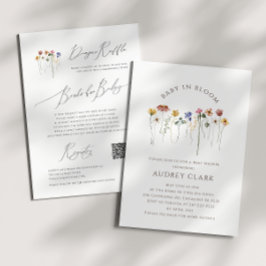 Wildbloem Baby in bloei | Alles in één Baby shower Kaart