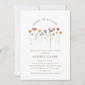 Wildbloem Baby in bloei | Alles in één Baby shower Kaart (Voorkant)