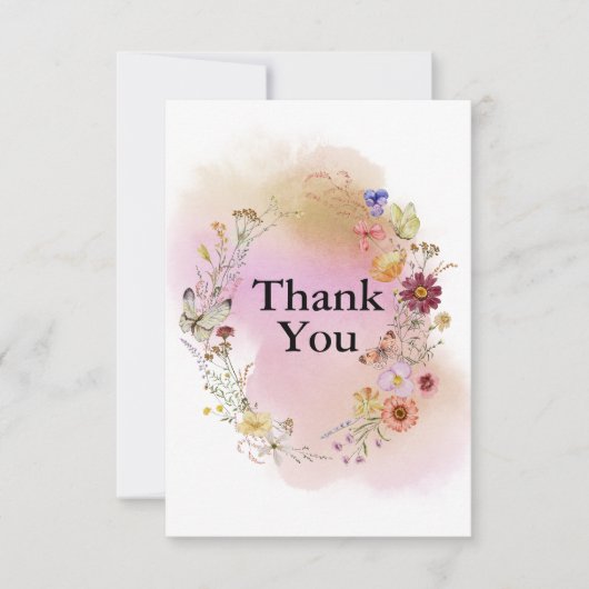 Wildbloem baby in bloei bedankkaart (Voorkant)