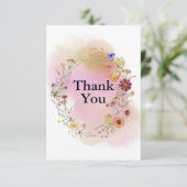 Wildbloem baby in bloei bedankkaart (Staand voorkant)