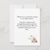 Wildbloem baby in bloei bedankkaart (Achterkant)