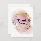 Wildbloem baby in bloei bedankkaart (Voorkant / Achterkant)