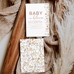 Wildbloem Baby in Bloom Baby shower Tuin Boho Flyer