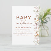 Wildbloem Baby in Bloom Baby shower Tuin Boho Kaart (Staand voorkant)