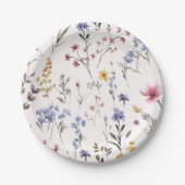 Wildbloem | Baby shower Papieren Borden Papieren Bordje (Voorkant)