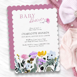 Wildbloem  Baby shower uitnodiging
