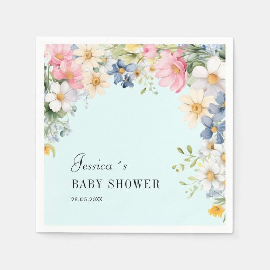 Wildbloem, Baby showers servetten (Voorkant)
