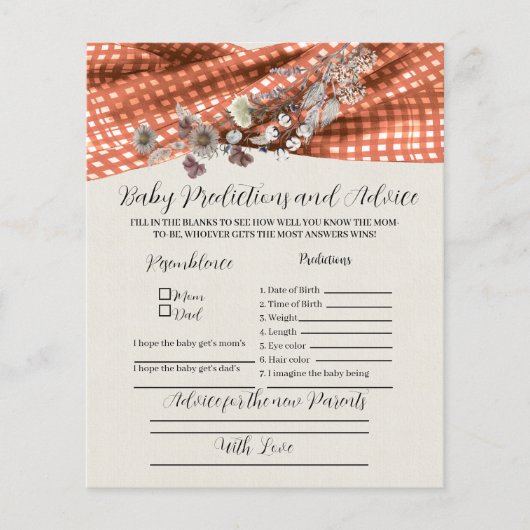 Wildbloem Baby voorspellingen en advies. (Voorkant)