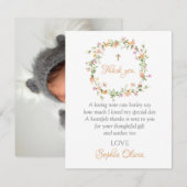 Wildbloem Baptisme Girl Baptisme Hartelijk dank Bedankkaart (Voorkant / Achterkant)