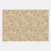 Wildbloem bloeit Eenvoudig Neutrals Aardse Haver C Inpakpapier Vel (Voorkant 3)