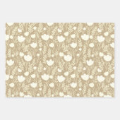 Wildbloem bloeit Eenvoudig Neutrals Aardse Haver C Inpakpapier Vel (Voorkant 2)