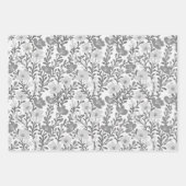 Wildbloem bloeit eenvoudige grijsjes minimalistisc inpakpapier vel (Voorkant 2)