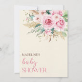 Wildbloem Bloemen Baby shower Kaart (Achterkant)