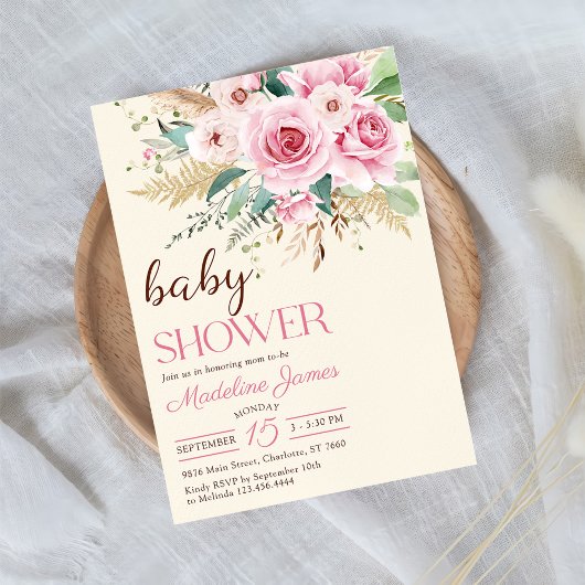 Wildbloem Bloemen Baby shower Kaart