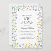 Wildbloem Bloemen Baby shower Kaart (Voorkant)