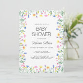 Wildbloem Bloemen Baby shower Kaart (Staand voorkant)