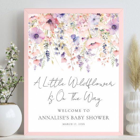 Wildbloem Bloemen Baby shower Poster