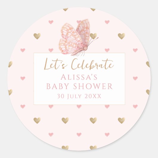 Wildbloem Bloemen Baby shower Ronde Sticker (Voorkant)