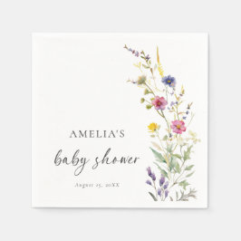 Wildbloem Bloemen Baby shower Servet