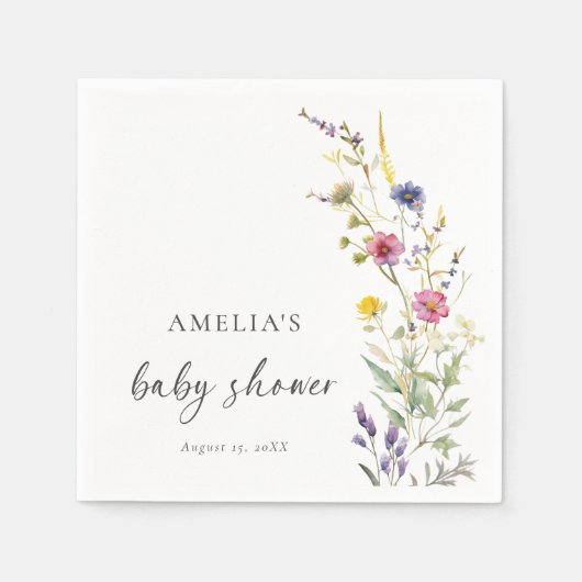 Wildbloem Bloemen Baby shower Servet (Voorkant)