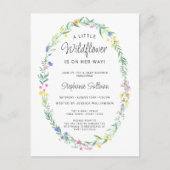 Wildbloem Bloemen Baby shower Uitnodiging Briefkaart (Voorkant)