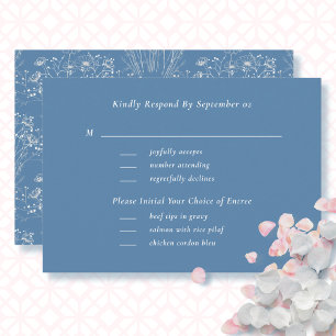 Wildbloem Bloemen Blauw Menu Selectie Bruiloft RSV