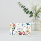 Wildbloem Bloemen Botanisch Modern Visitekaartje (Staand voorkant)