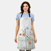 Wildbloem Bloemen Waterverf Schort (Gedragen)