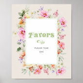 Wildbloem bloemenbloem baby shower gunsten poster (Voorkant)