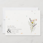 Wildbloem bloementuin foto bruiloft save the date (Voorkant)