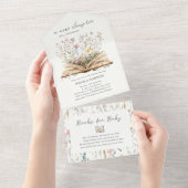Wildbloem | Boek Thema Baby shower Uitnodiging (Afscheurbaar)