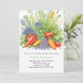 Wildbloem Boerderij Vers Baby shower Kaart (Staand voorkant)