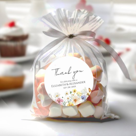 Wildbloem | Boho Bruiloft dank u Sticker