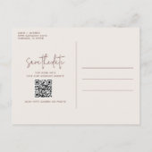 Wildbloem Boho Bruiloft QR Code Save the Date Aankondigingskaart (Achterkant)