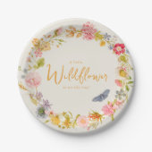 Wildbloem  Botanisch Baby shower Papieren Bordje (Voorkant)