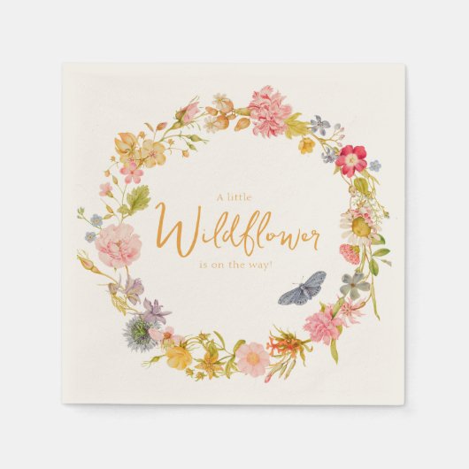 Wildbloem  Botanisch Baby shower Servet (Voorkant)