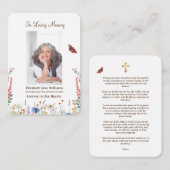 Wildbloem & boter begrafenisgebed notitiekaartje (Voorkant / Achterkant)