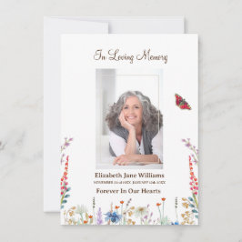 Wildbloem & boter begrafenisgebed notitiekaartje