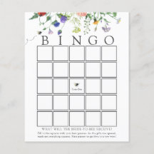 Wildbloem Bridal Bingo Game Card