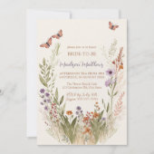 Wildbloem Bridal Shower Invitation Whimsical Kaart (Voorkant)
