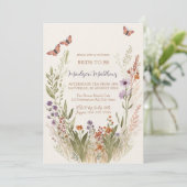 Wildbloem Bridal Shower Invitation Whimsical Kaart (Staand voorkant)