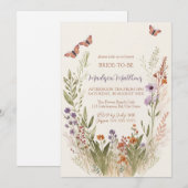 Wildbloem Bridal Shower Invitation Whimsical Kaart (Voorkant / Achterkant)