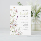 Wildbloem Bridal Shower-uitnodigkaart Kaart (Staand voorkant)