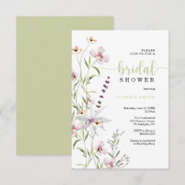 Wildbloem Bridal Shower-uitnodigkaart Kaart