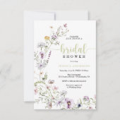 Wildbloem Bridal Shower-uitnodigkaart Kaart (Voorkant)