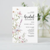 Wildbloem Bridal Shower-uitnodigkaart Kaart (Staand voorkant)