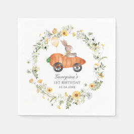 Wildbloem Bunny Rabbit Riding Carrot Car Servet