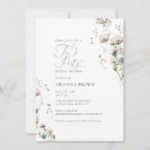 Wildbloem Calligrafie Bridal Shower Invitation Kaart (Voorkant)