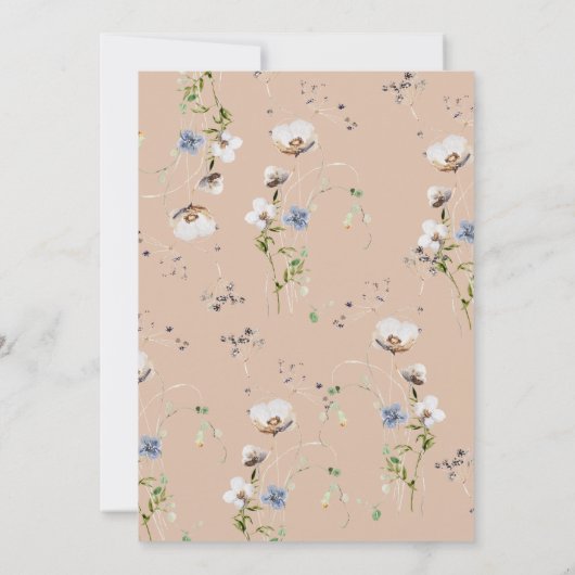 Wildbloem Calligrafie Bridal Shower Invitation Kaart (Achterkant)